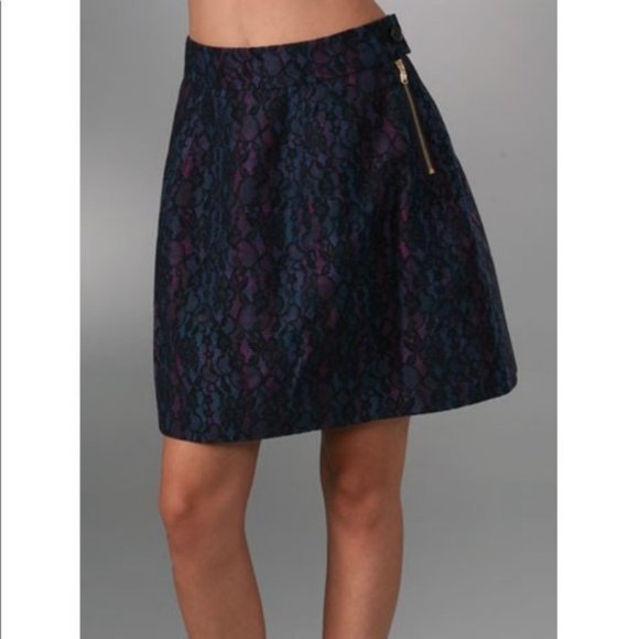 Marc by Marc Jacobs Tartan Lace Black A-line Mini Cocktail Multicolor Skirt - Picture 3 of 9